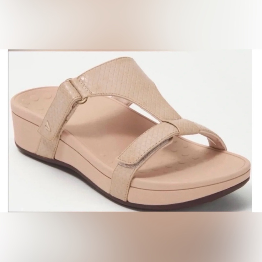 Vionic Pacific Ellie oat beige Snake Print Sandals Comfort Size7.5 preloved